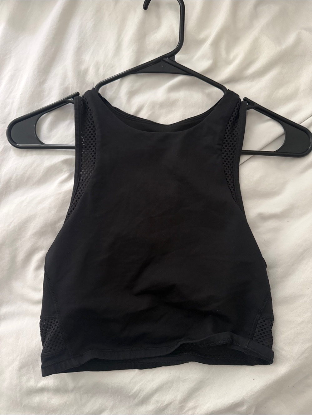lululemon athletica Black Mesh-Panel High-Neck Crop Top